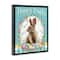 Stupell Industries Happy Easter Bunny Wreath Floating Frame Wall Art